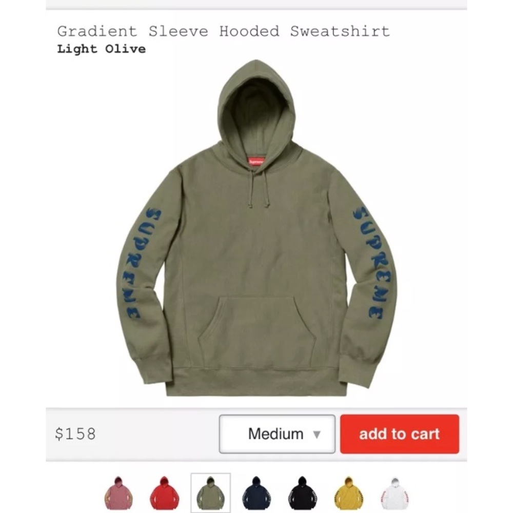 Supreme Pullover Hoodie Olive Green 100% Authentic